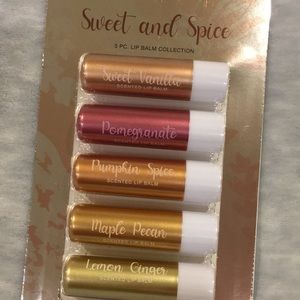 Sweet & Spice 5 piece Scented Lip Balm Collection Fall Giordano Colors NWT